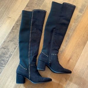 Seven Dials Black Suede over the Knee Boot